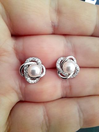 Pendientes de Plata con Perlas y Circonitas