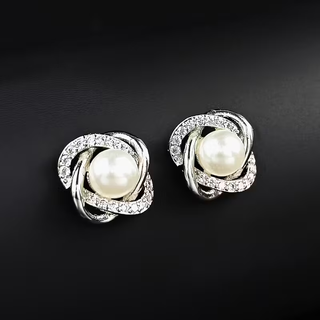 Pendientes de Plata con Perlas y Circonitas