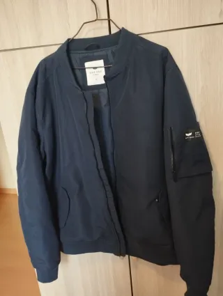 Chaqueta Bomber Hombre Talla XXL Azul Marino