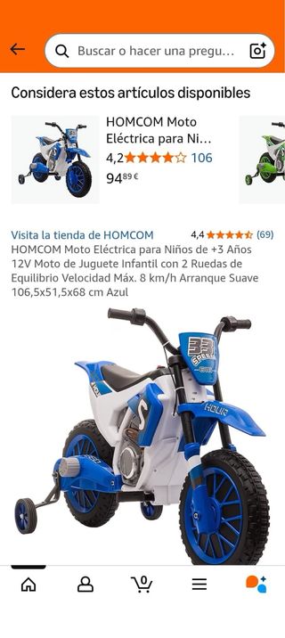 Moto eléctrica Homcom 12V