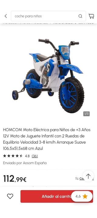 Moto eléctrica Homcom 12V