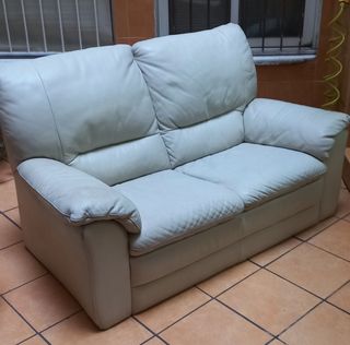 Sofá 2 Plazas Piel Natuzzi Beige