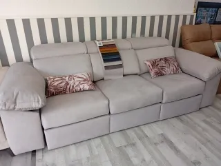 Sofá NYDIA beige/gris tela y ante