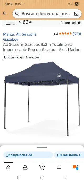 All Seasons Gazebos 3x2m Totalmente Impermeable Po