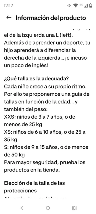 Protecciones Patines Skate Talla XS