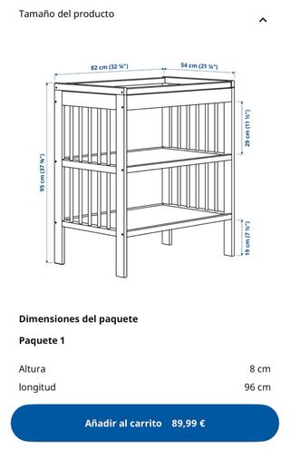 Cambiador Bebé IKEA Gulliver Blanco