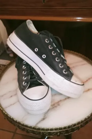 Converse Zapatillas Plataforma Negras Blancas