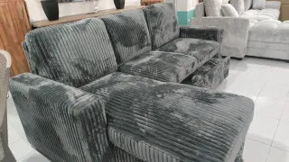 Sofá Cama Terciopelo Gris Luke