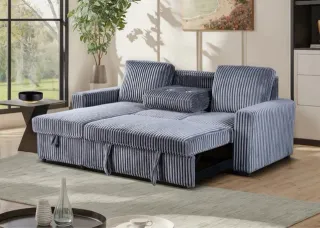 Sofá Cama Terciopelo Gris Luke