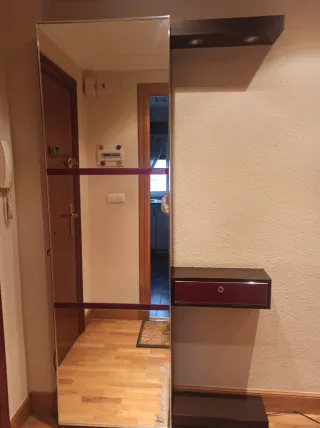 Mueble entrada espejo, cajón, zapatero, perchero