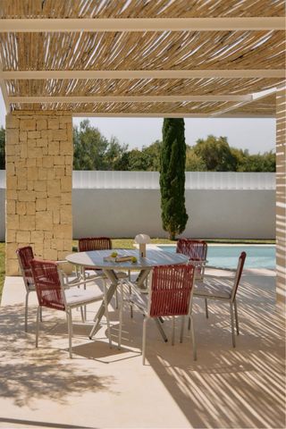 Mesa comedor exterior 125 cm y 6 sillas NUEVO