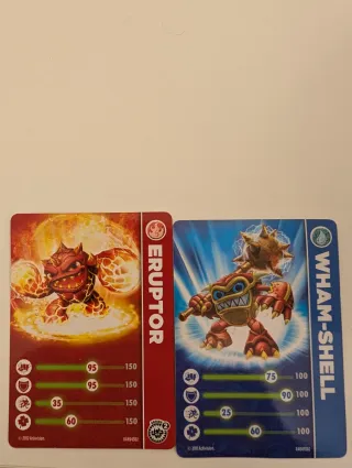 Cartas Skylanders Eruptor y Wham-Shell