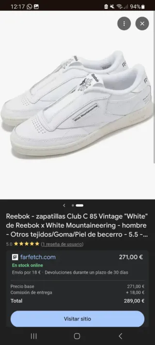 Reebok Club C 85 Zapatillas Blancas