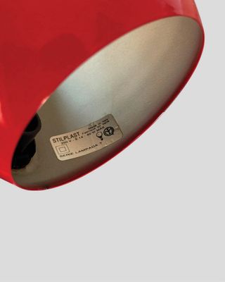 Lampada design Space Age vintage rossa italy