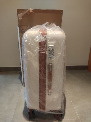 Maleta Mediana KONO Marrón 4 Ruedas Cerradura