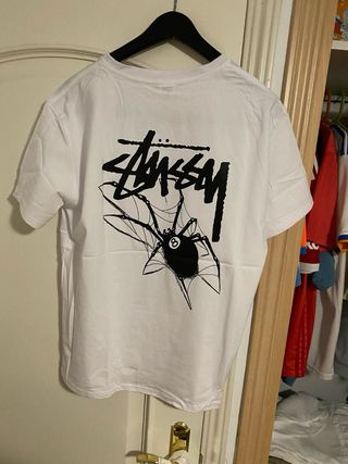 Camiseta Stussy Blanca Spider 8-Ball