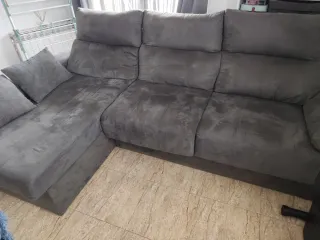 Sofá chaiselong 3 plazas 2,75m gris