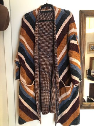 Chaqueta larga de punto multicolor