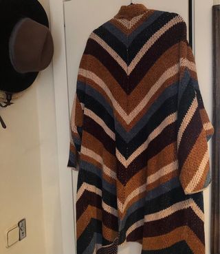 Chaqueta larga de punto multicolor