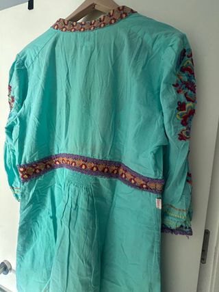 Vestido Flamenco Turquesa Talla Única