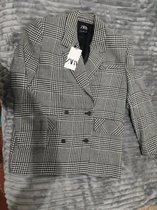 Chaqueta Zara Mujer Talla M Cuadros