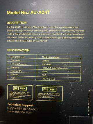 Micrófono Maono Profesional Mesa Negro