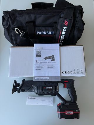 Sierra de sable Parkside PSSAP 20-Li E6 mas bolsa.
