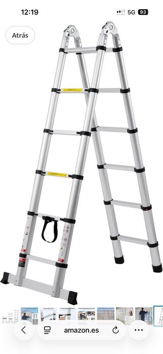 Escalera Telescópica Aluminio VEVOR