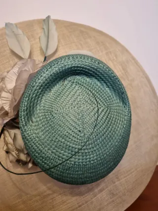 Preciosa pamela beige y turquesa