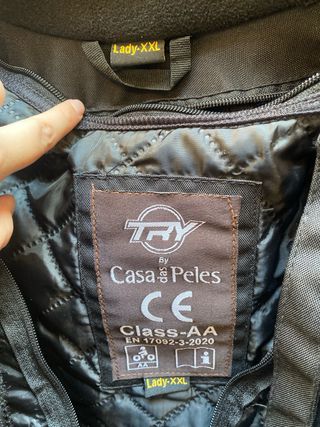 Cazadora Moto Mujer Talla XXL Negra y Flúor