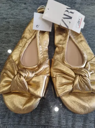 Bailarinas Zara doradas sin estrenar  núm 36