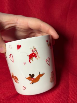 Tazza Pepco home Rosa e bianca con adorabili cani