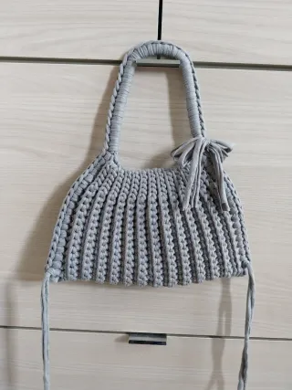 Borsa uncinetto grigia handmade