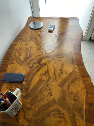 Scrivania intarsiata 5 cassetti