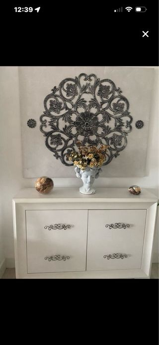 Cuadro Decorativo Plata y Blanco