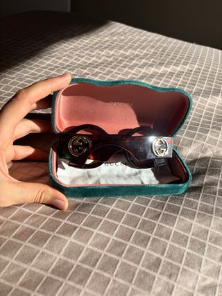 Gafas Gucci Marrón y Dorado Sin Graduar