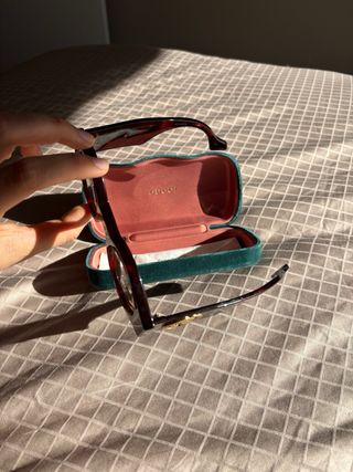 Gafas Gucci Marrón y Dorado Sin Graduar
