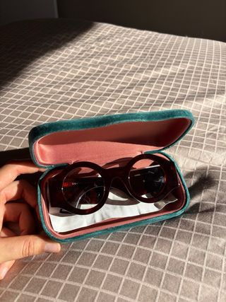 Gafas Gucci Marrón y Dorado Sin Graduar