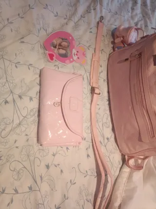 Mochila de maternidad rosa