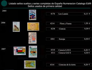 Sellos de los años 2005 a 2018 España Usados
