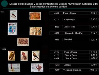 Sellos de los años 2005 a 2018 España Usados