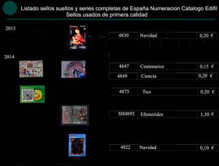 Sellos de los años 2005 a 2018 España Usados
