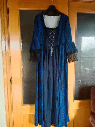 Disfraz vestido época azul y negro sin estrenar