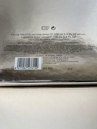 Perfume Carolina Herrera Dorado Caja