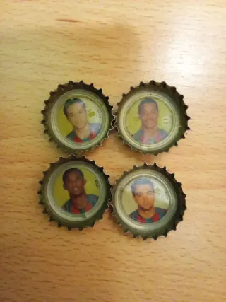 Lote 4 Chapas Coca-Cola Futbolistas