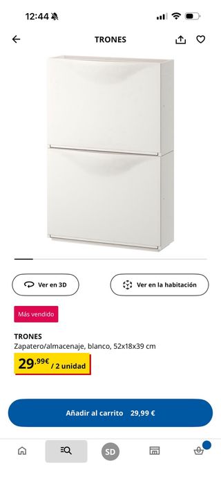 Zapatero Ikea TRONES blanco.