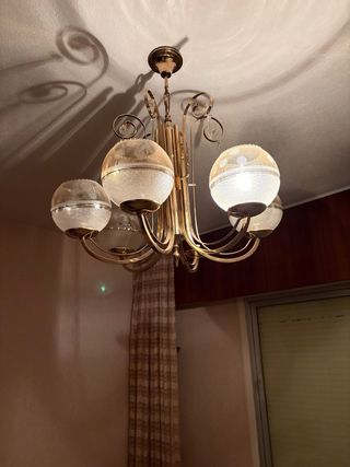 Lámpara de techo vintage cristal y metal