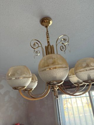 Lámpara de techo vintage cristal y metal