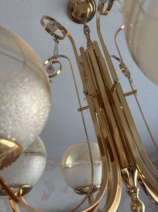 Lámpara de techo vintage cristal y metal