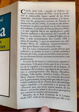 Camilo J.C. “Los vasos comunicantes” (Ed 1981)